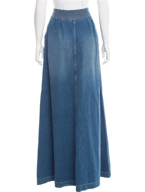 chloe denim maxi skirt.